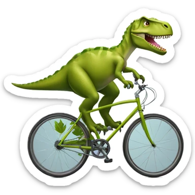 dinosaurio montando bicicleta  sticker