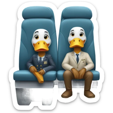 Two ducks on a plane sticker