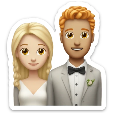 Blonde girl and ginger boy married sticker