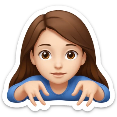 girl crawling toward the viewer, simple and expressive, clear face, inviting gesture sticker