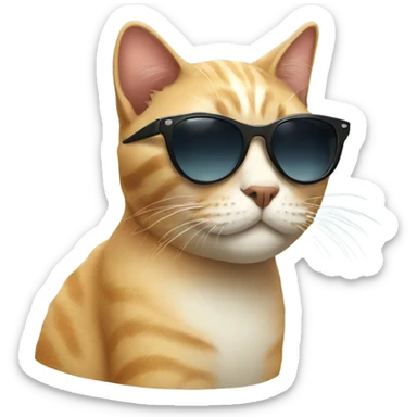 Cat with sunglasses sticker