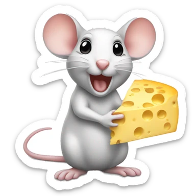 Mouse with cheese sticker
