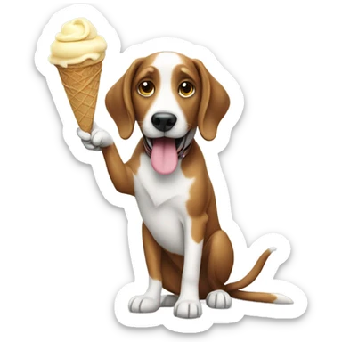 dog buying an ice cream with money sticker