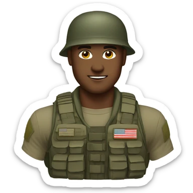 military strong guy  sticker