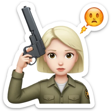 Person with gun to head sticker