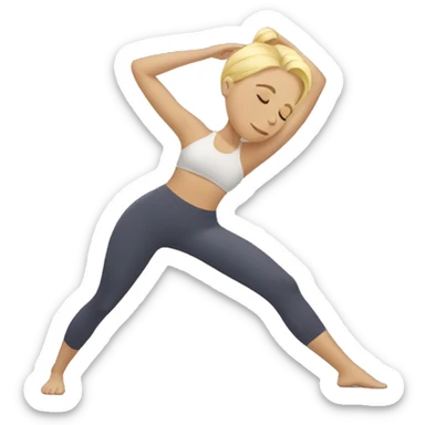 Blonde lady doing yoga sticker