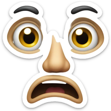 oh no face, they caught m sticker