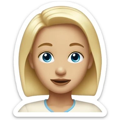 mother her toddler blonde blue eyes sticker