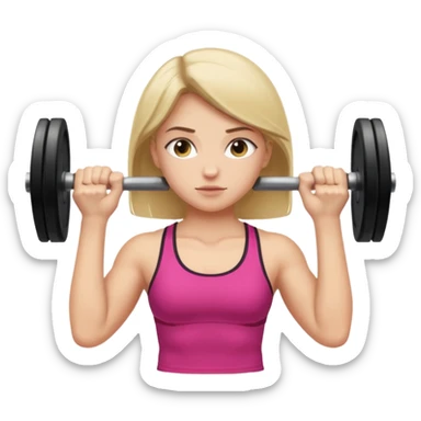 Girl lifting weights sticker