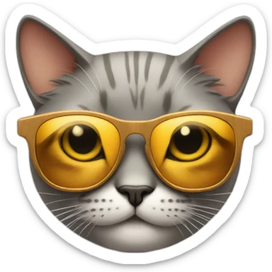 smirking cat wearing sunglasses sticker
