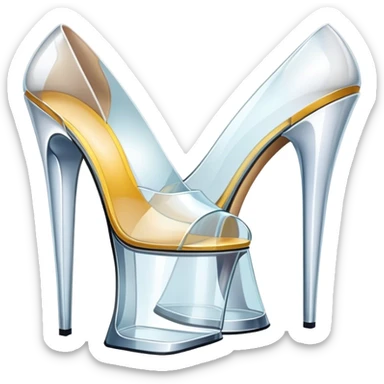 ultra realistic pair of platform glass heels sticker
