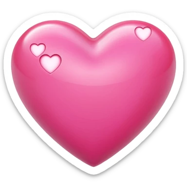 Apple-style 3D emoji of a shiny pink  heart, smooth and glossy surface, simple and elegant design, no background. sticker