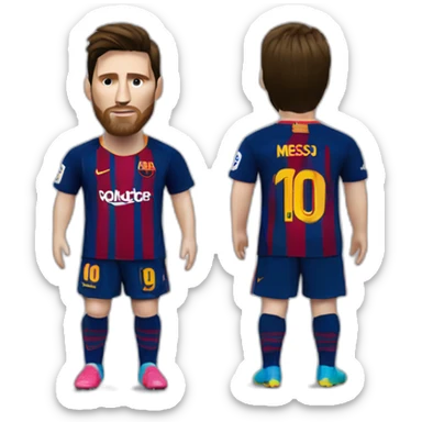 Lionel Messi with barcelona kit sticker