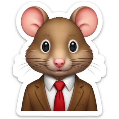 rat wearing  red tie sticker