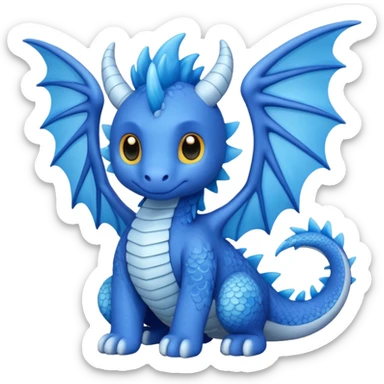 Sky dragon colour in blue and looks cute , have wings , follow the JELLYCAT sticker