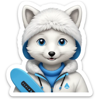 Snowboarder Arctic Fox sticker