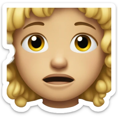 a crying kid sticker