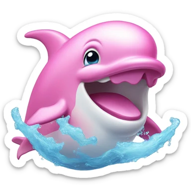 Pink dolphin  sticker