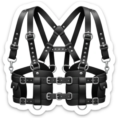 Male BDSM Chest Harness，excluding the head and the icon, keep it simple. sticker