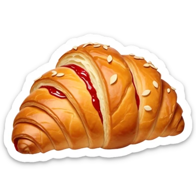 croissant with red coquette sticker
