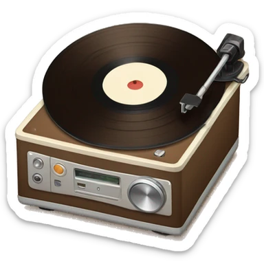 Brown Vinyl Record player  sticker