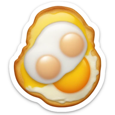An exhausted fried egg sticker