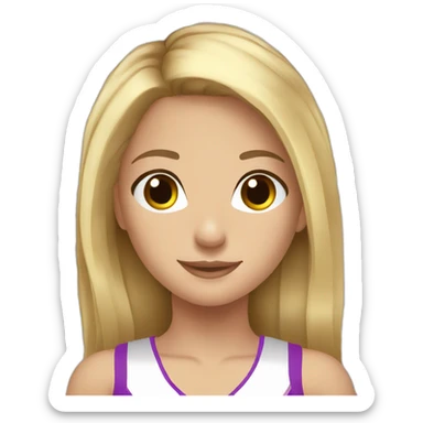 girl cheerleader blond hair brown eyes sticker
