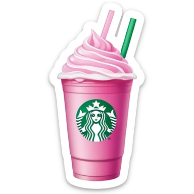 starbucks cup pink drink with cold foam sticker