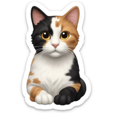 1 calico cream cat and 1 black calico cat sticker