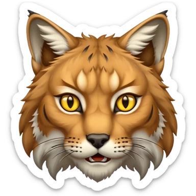 Tête de lynx très féroce  sticker