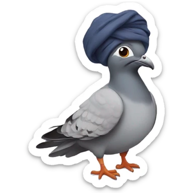 pigeon wearing turban sticker