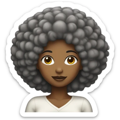 black woman with afro sticker
