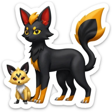
Houndour-Torracat-Umbreon-
Salandit-Fennekin-Fakémon-Digimon-fusion (full body) sticker