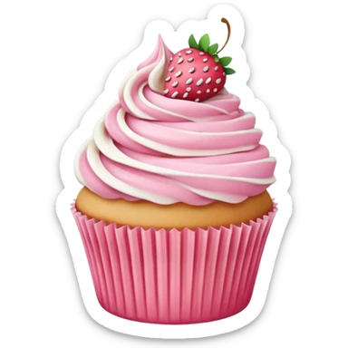strawberry vanila cupcake sticker
