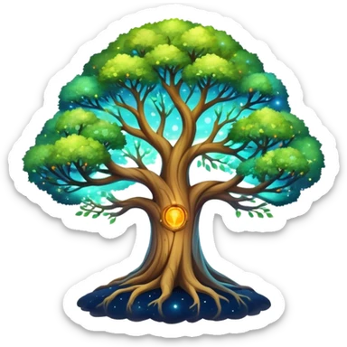 World tree in outerspace-yggdrasil sticker
