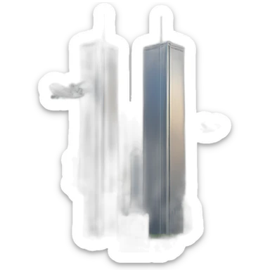 twin towers and a plane sticker