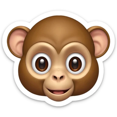 monkey with six ears, playful expression sticker