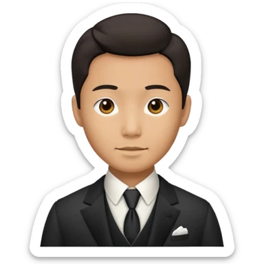 asain male in 1800s sticker