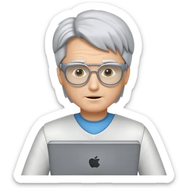 Je veux que tu me crées un personnage derrière un écran d'ordinateur qui ressemble à doc de retour vers le futur sticker