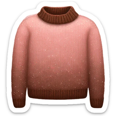 cozy knitted pink brown sweater with a glitter design sticker
