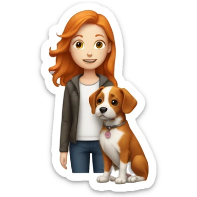 Ginger girl with a dog sticker