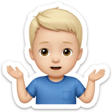 A toddler with a tiny jersey shirt, adorable enthusiasm sticker