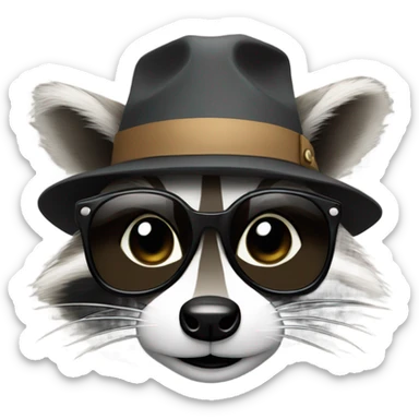 A raccoon wearing a hat  sticker