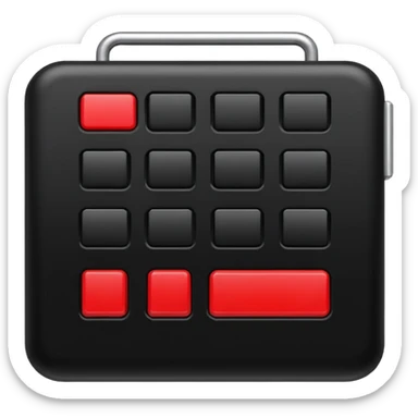 pin pad with a small black screen on top and a small red screen down indicates the locked situation sticker