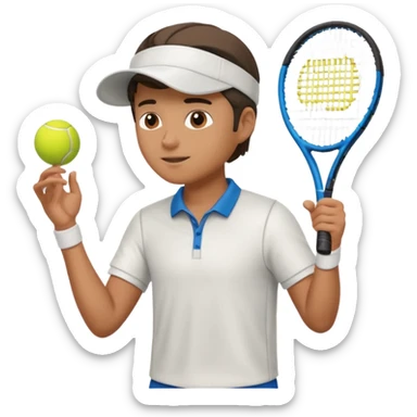 young man playing tennis sticker