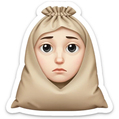 sad face with bags under the eyes  sticker