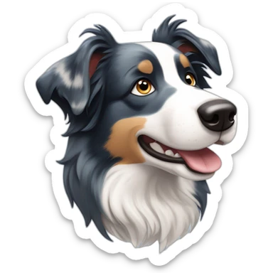 tricolor blue merle border collie sticker