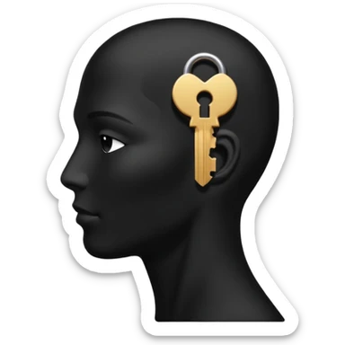silhouette of a head with a hidden key inside sticker