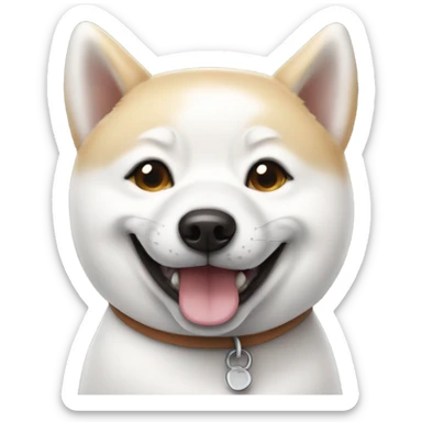 White shiba winking sticker