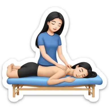 Back massage body the hair is long and black sticker